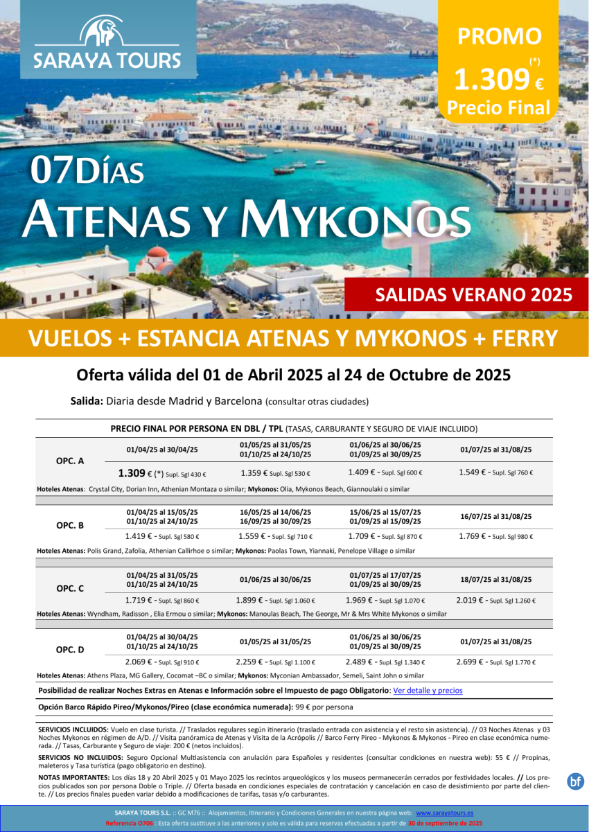 Espera hasta que la photo de la ofertaPromo Islas! Atenas y Mykonos 7 días: Vuelo, Hotel, Traslados y Visita Atenas Incluida hasta Oct 26 termine de cargarse