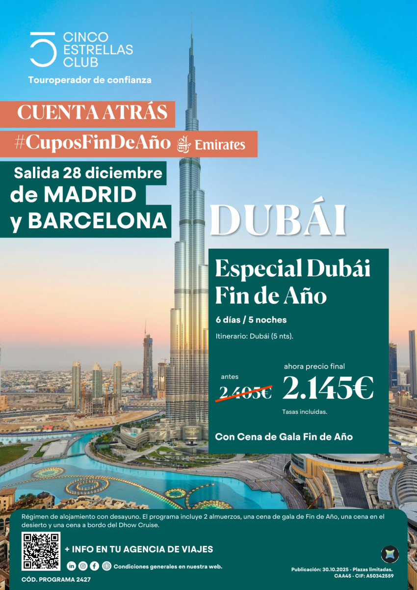 Espera hasta que la photo de la ofertaCupos|Camp.Cuenta Atrás| Fin de Año Especial Dubai 6ds/5ns pvp 2.145€ salida 28 de dic dsd Madrid y Barcelona termine de cargarse
