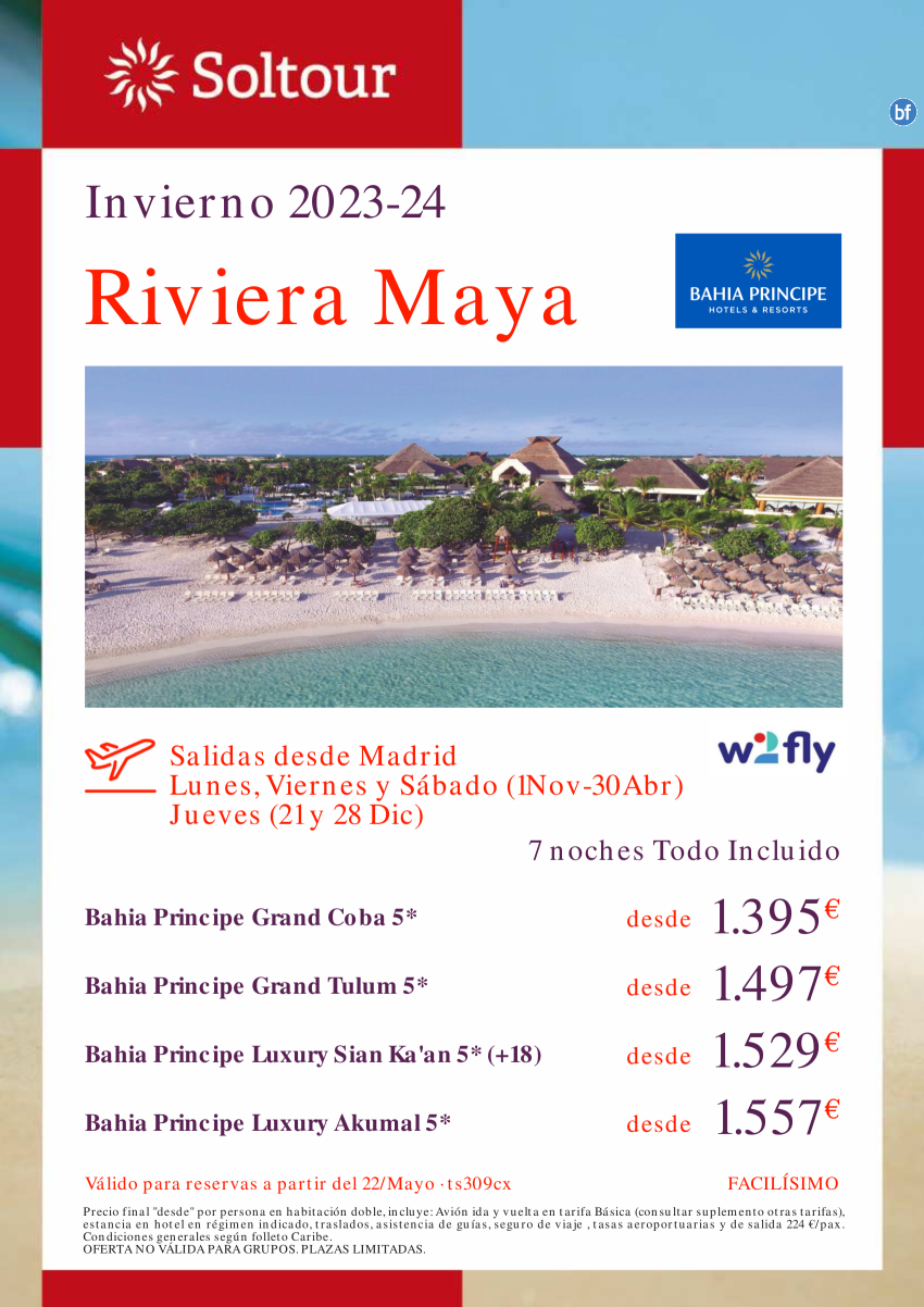Riviera Maya - Invierno 23-24 hoteles Bahia Principe desde 1395€